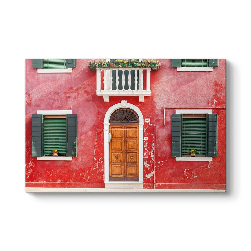 Burano Kırmızı Ev Tablosu - Model 1